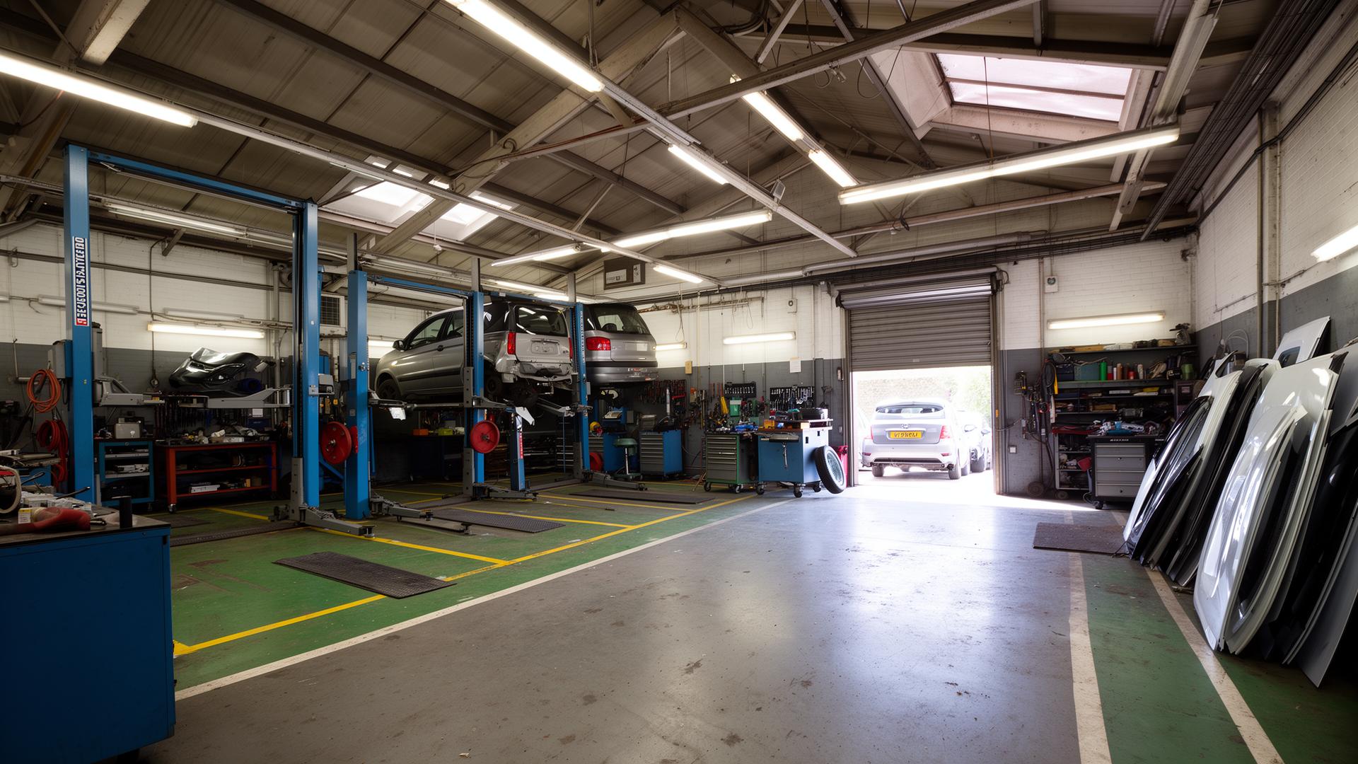 Working garage interior